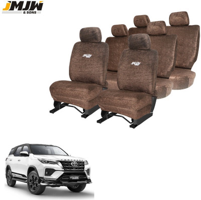 JMJW & SONS Cotton Car Seat Cover For Toyota Fortuner(All Detachable Headrest, Split Back Seat, With Back Seat Arm Rest, 7 Seater, 2 Back Seat Head Rests)