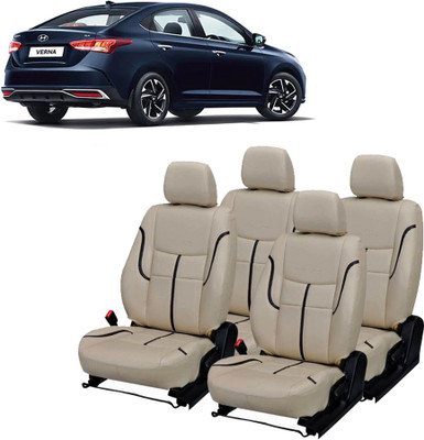 JMDi PU Leather Car Seat Cover For Hyundai Verna(Without Back Seat Arm Rest, 5 Seater, 2 Back Seat Head Rests)