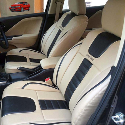 AutoSafe Leather Car Seat Cover For Honda City(Detachable Head Rest, Mono Back Seat, 5 Seater, 2 Back Seat Head Rests)