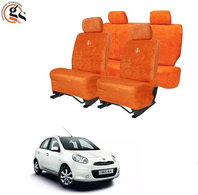 GSE Cotton Car Seat Cover For Nissan Micra(All Detachable Headrest, Mono Back Seat, Without Back Seat Arm Rest, 5 Seater, 2 Back Seat Head Rests)