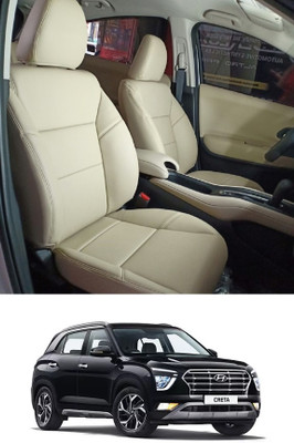 LRT Leatherette Car Seat Cover For Hyundai Creta(Front Detachable Headrest, Mono Back Seat, Without Back Seat Arm Rest, 5 Seater, 2 Back Seat Head Rests)