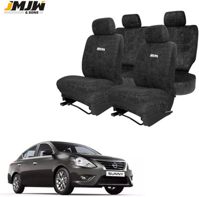 JMJW & SONS Cotton Car Seat Cover For Nissan Sunny(All Detachable Headrest, Mono Back Seat, With Back Seat Arm Rest, 5 Seater, 2 Back Seat Head Rests)