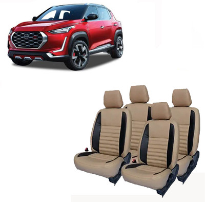 AutoSafe PU Leather Car Seat Cover For Nissan Magnite(Detachable Head Rest, Mono Back Seat, Without Back Seat Arm Rest, 5 Seater, 2 Back Seat Head Rests)