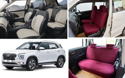 Atist Cotton Car Seat Cover For Hyundai Creta(5 Seater)