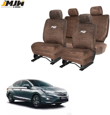 JMJW & SONS Cotton Car Seat Cover For Honda City 1.3/1.5(All Detachable Headrest, Mono Back Seat, With Back Seat Arm Rest, 5 Seater, 2 Back Seat Head Rests)