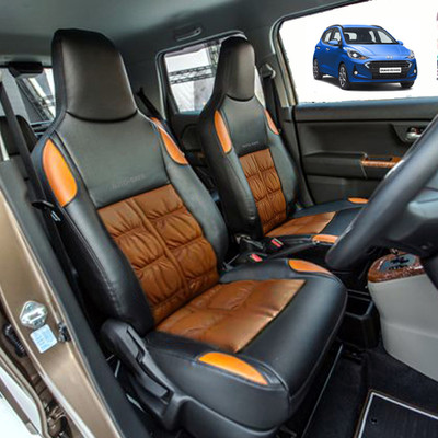 AutoSafe PU Leather Car Seat Cover For Hyundai Grand i10 NIOS(4 Seater, 2 Back Seat Head Rests)