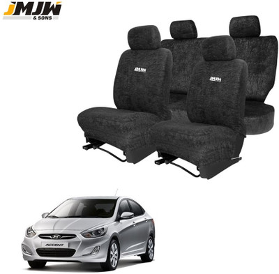 JMJW & SONS Cotton Car Seat Cover For Hyundai Accent(Front Detachable Headrest, Mono Back Seat, Without Back Seat Arm Rest, 5 Seater)
