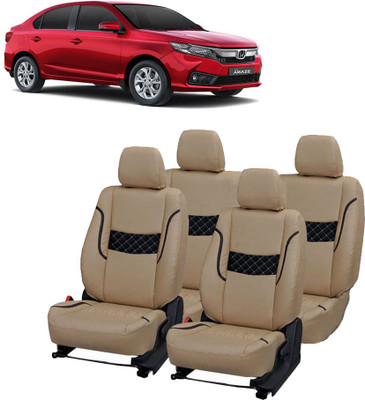 JMDi PU Leather Car Seat Cover For Honda Amaze(Fixed Head Rest, Mono Back Seat, Without Back Seat Arm Rest, 5 Seater, 2 Back Seat Head Rests)