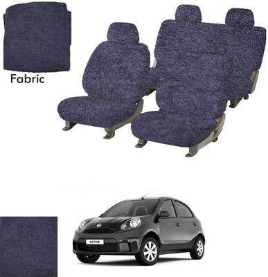 Crokrok Fabric Car Seat Cover For Nissan Micra Active(Front Detachable Headrest, Mono Back Seat, With Back Seat Arm Rest, 5 Seater, 2 Back Seat Head Rests)