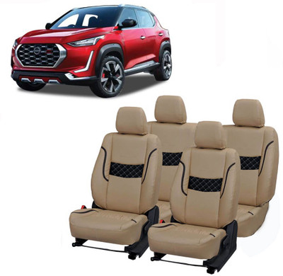AutoSafe PU Leather Car Seat Cover For Nissan Magnite(Detachable Head Rest, Mono Back Seat, Without Back Seat Arm Rest, 5 Seater, 2 Back Seat Head Rests)