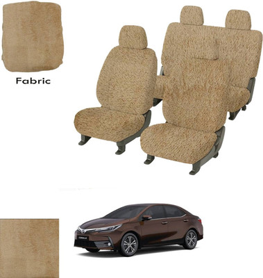 Crokrok Fabric Car Seat Cover For Toyota Corolla Altis(Front Detachable Headrest, Mono Back Seat, With Back Seat Arm Rest, 5 Seater, 2 Back Seat Head Rests)
