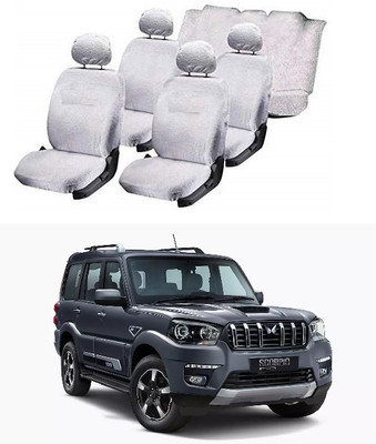 JMJW & SONS Cotton Car Seat Cover For Mahindra Scorpio(Mono Back Seat, Without Back Seat Arm Rest, 9 Seater, 2 Back Seat Head Rests)