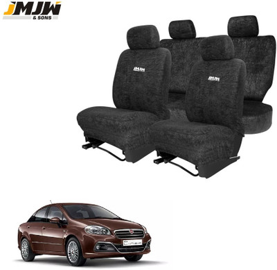 JMJW & SONS Cotton Car Seat Cover For Fiat Linea(All Detachable Headrest, Mono Back Seat, With Back Seat Arm Rest, 5 Seater, 2 Back Seat Head Rests)
