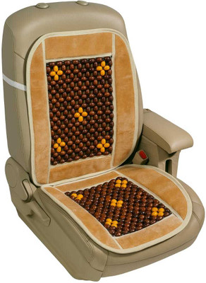 VELVET WOODEN SEAT BEADS Velvet Car Seat Cover For Universal For Car Universal For Car(All Detachable Headrest, Split Back Seat, Without Back Seat Arm Rest, 7 Seater)