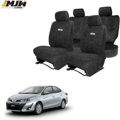 JMJW & SONS Cotton Car Seat Cover For Toyota Yaris(All Detachable Headrest, Split Back Seat, With Back Seat Arm Rest, 5 Seater, 3 Back Seat Head Rests)