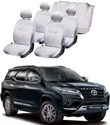 CoverCrafters Cotton Car Seat Cover For Toyota Fortuner(All Detachable Headrest, Split Back Seat, With Back Seat Arm Rest, 7 Seater, 2 Back Seat Head Rests)