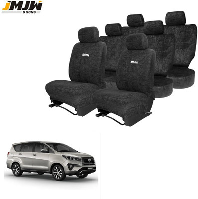 JMJW & SONS Cotton Car Seat Cover For Toyota Innova Crysta(Split Back Seat, With Back Seat Arm Rest, 8 Seater, 2 Back Seat Head Rests)