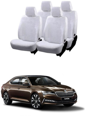 Autohug Cotton Car Seat Cover For Skoda Superb(With Back Seat Arm Rest, 5 Seater, 2 Back Seat Head Rests)