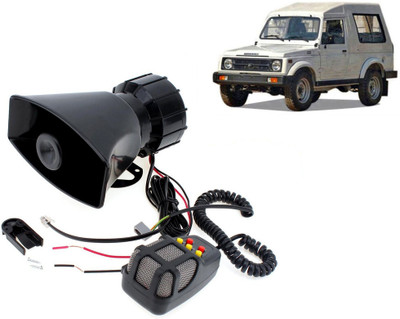 Selifaur 12 Volt Electric Air Horn Siren Speaker With Mic 7 Tone Sound Loud Car Siren Hooter/Ambulance/Siren/Traffic Sound For Gypsy King Component Car Speaker(100 W)