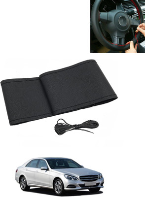 MATIES Hand Stiched Steering Cover For Mercedes Benz E250(Black, Leatherite)