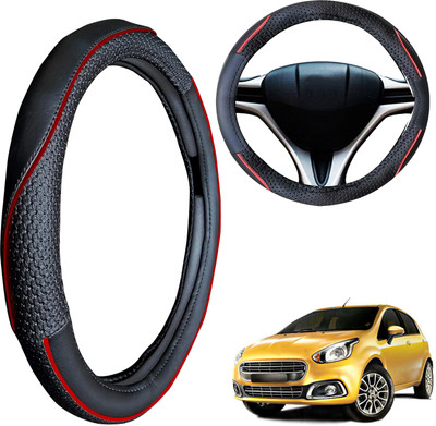 PEEPS STORE Steering Cover For Fiat Punto Evo(Black, Leatherite)