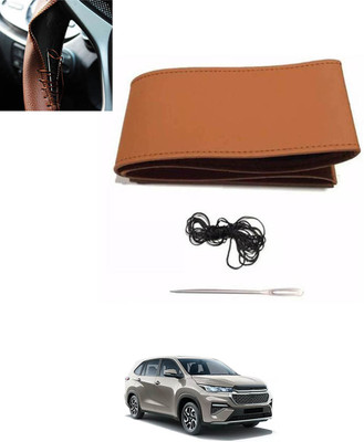 MSNP Hand Stiched Steering Cover For Toyota Innova(Tan, Leatherite)