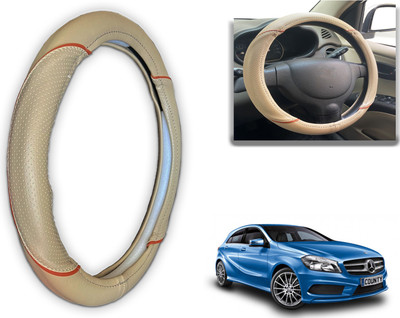 PEEPS STORE Steering Cover For Mercedes Benz A180(Black, Red, Leatherite)