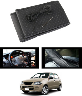 MSNP Hand Stiched Steering Cover For Tata Universal For Car(Black, Leatherite)