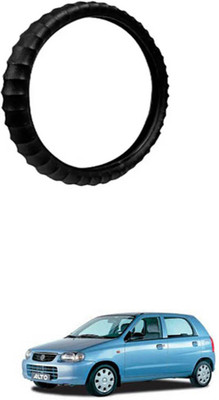 FKOK Hand Stiched Steering Cover For Maruti Alto(Black, Leatherite)