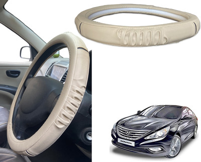 PEEPS STORE Steering Cover For Hyundai Sonata Fluidic(Black, Red, Leatherite)