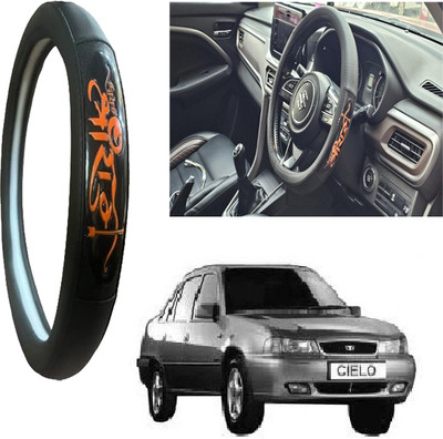 OOLTAH PAHIYA Hand Stiched Steering Cover For Daewoo Cielo(Black, Leatherite)