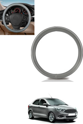 MATIES Steering Cover For Ford Aspire(Silver, Leather)