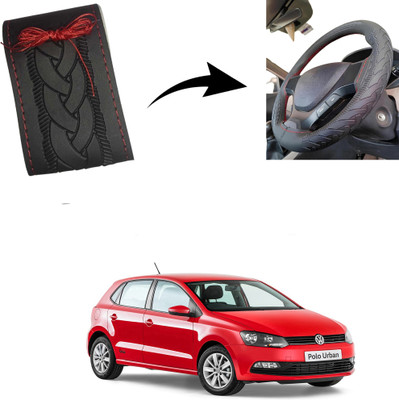 Autoinnovation Hand Stiched Steering Cover For Volkswagen Polo(Black, Leather)