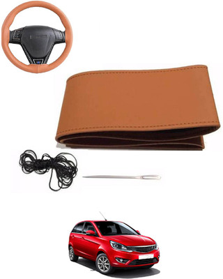 MATIES Hand Stiched Steering Cover For Tata Bolt(Tan, Leatherite)