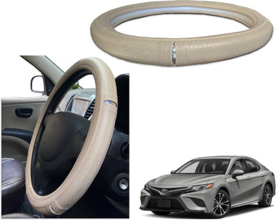 PEEPS STORE Steering Cover For Toyota Camry(Black, Red, Leatherite)