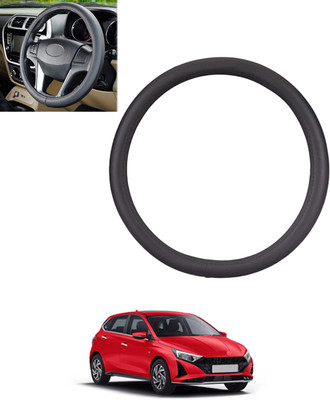 MSNP Steering Cover For Hyundai i20(Black, Leatherite)