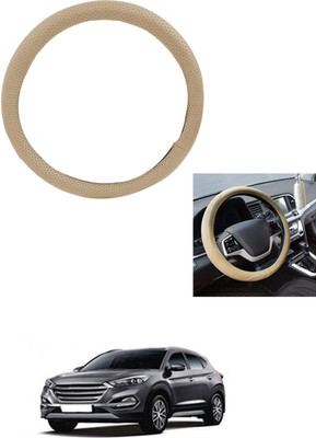 MATIES Steering Cover For Hyundai Tucson(Beige, Leather)