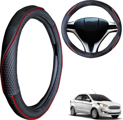 PEEPS STORE Steering Cover For Ford Aspire(Black, Leatherite)