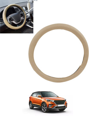 monolive Hand Stiched Steering Cover For Hyundai Creta(Beige, Leatherite)