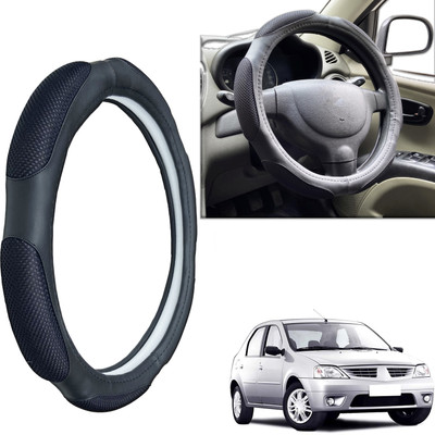 PEEPS STORE Steering Cover For Mahindra Logan(Black, Leatherite)