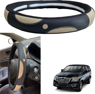 PEEPS STORE Steering Cover For Toyota Innova(Black, Leather)