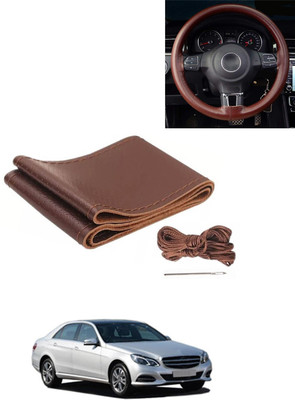 AYW Hand Stiched Steering Cover For Mercedes Benz E250(Brown, Leatherite)