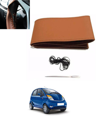 MSNP Hand Stiched Steering Cover For Tata Nano(Tan, Leatherite)