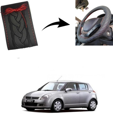 Autoinnovation Hand Stiched Steering Cover For Maruti Swift(Black, Leather)