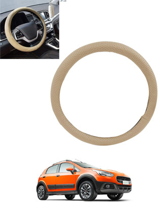 monolive Hand Stiched Steering Cover For Fiat Avventura(Beige, Leatherite)