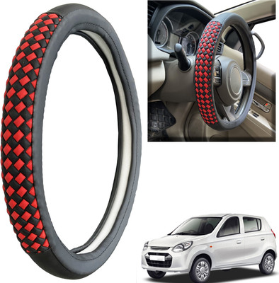 PEEPS STORE Steering Cover For Maruti Alto 800(Black, Leatherite)
