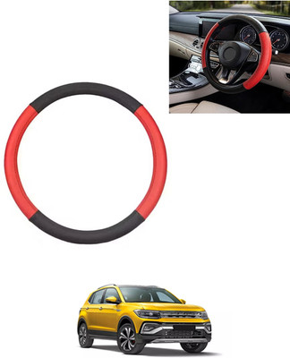 AYW Steering Cover For Volkswagen Universal For Car(Red/Black, Leatherite)