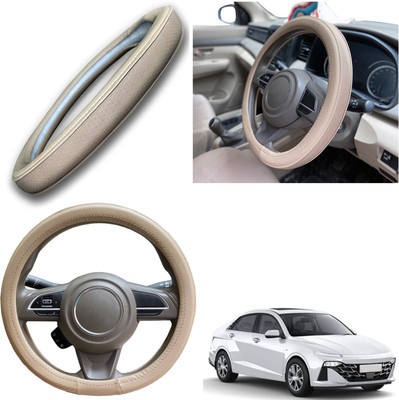PEEPS STORE Steering Cover For Hyundai Verna(Black, Leatherite)