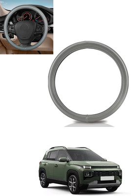 MATIES Steering Cover For Hyundai Universal For Car(Silver, Leather)