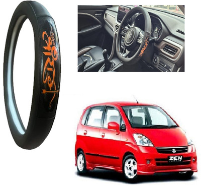 OOLTAH PAHIYA Hand Stiched Steering Cover For Maruti Zen Estilo(Black, Leatherite)